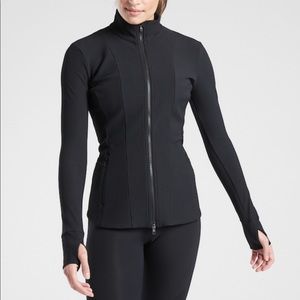 Athleta Shanti Ribbed Jacket Black